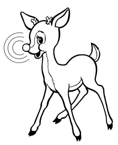 Free printable reindeer coloring pages for kids christmas gift; Rudolph The Red Nosed Reindeer Coloring Page : Color Luna