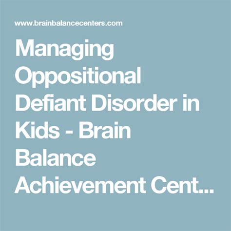 Managing Oppositional Defiant Disorder In Kids Defiant Disorder Oppositional Defiant Disorder