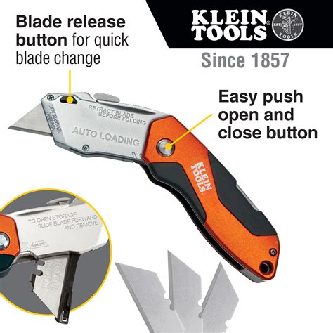 Auto Loading Folding Utility Knife 44130 Klein Tools