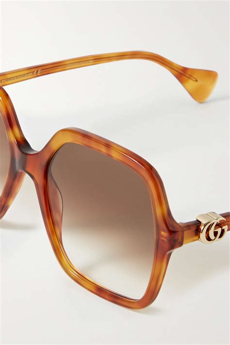 gucci eyewear oversized square frame tortoiseshell acetate sunglasses net a porter