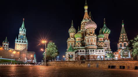 Saint Basil S Cathedral Russia Night Moscow The Kremlin St Basil S Cathedral Russia Red
