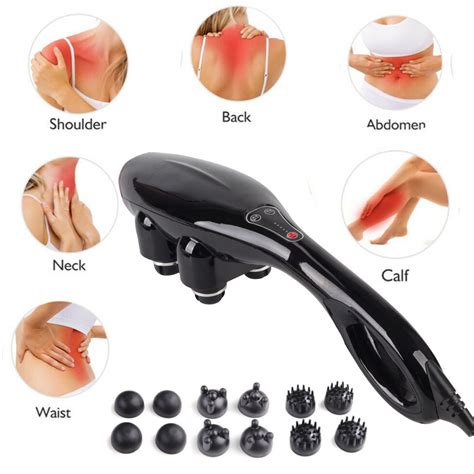 Massagers 4 Heads Electric Handheld Massager Infrared Heating Body