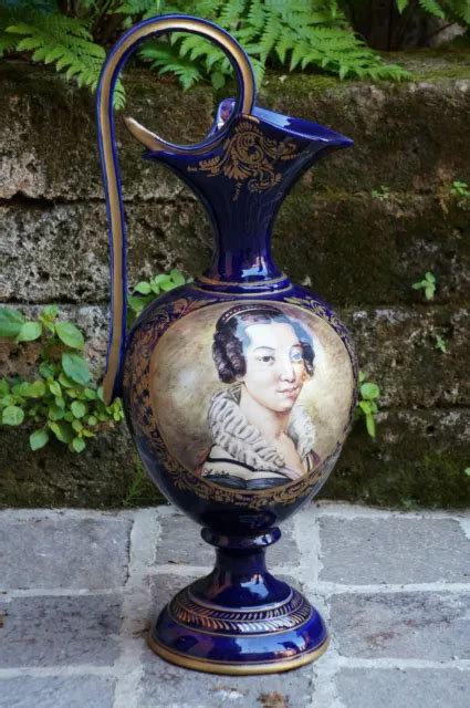 Antico Vaso Blu E Oro In Porcellana Dipinto A Mano Eur 28000 Picclick It