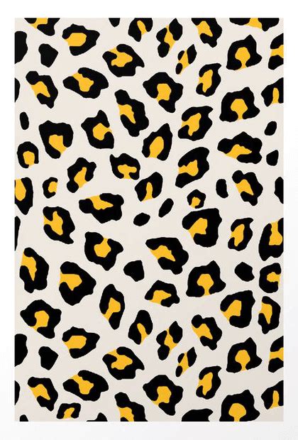 Leopard Print Mustard Yellow Pattern Art Print Cheetah Print