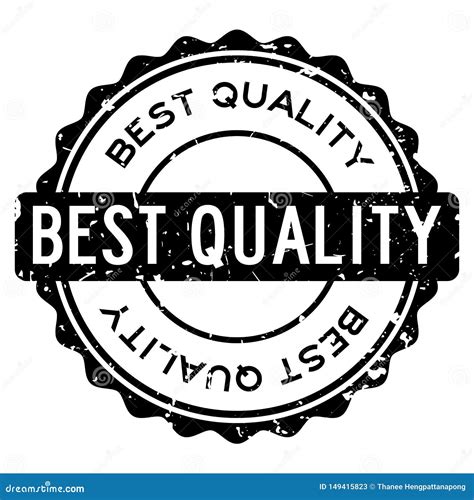 Grunge Black Best Quality Word Round Rubber Stamp On White Background