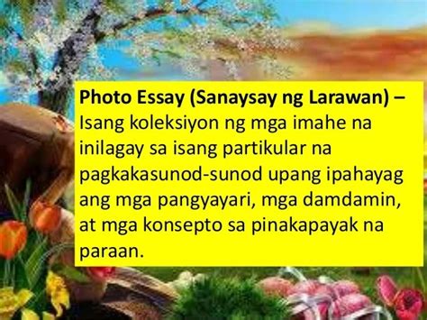 Sanaysay Ng Larawanpictorial Essay Photo Essay May Pagkakataong