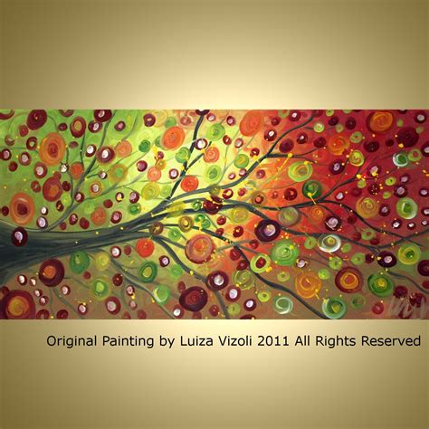 Original Abstract Large Tree Autumn Landscape Acrylic Painting Etsy