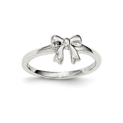 925 Sterling Silver Rhodium Plated Polished Bow Ring Bow Ring 925
