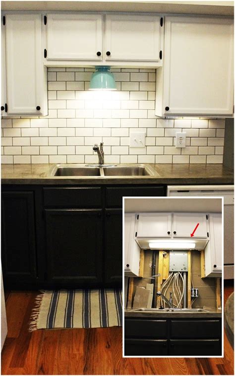 Add extra cabinets with glass doors and lighting above kitchen cabinets. DIY Kitchen Lighting Upgrade: LED Under-Cabinet Lights & Above-the-Sink Light - Home Decor ...