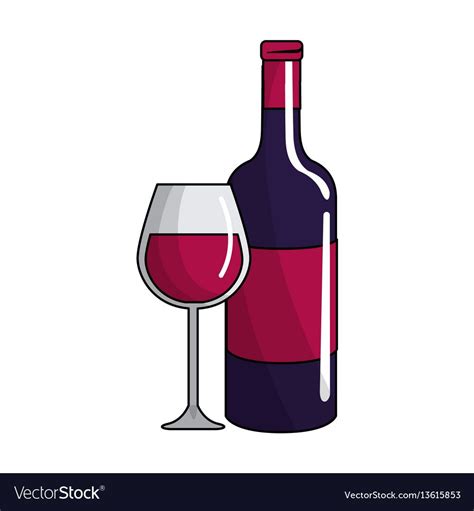 Glass And Bottle Of Wine Icon Royalty Free Vector Image Ad Wine