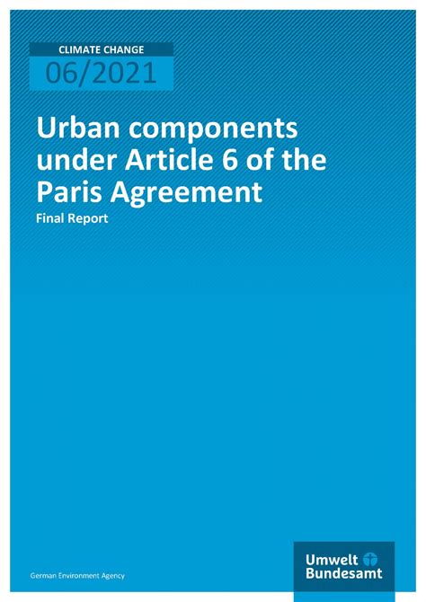 Cover Urban Components Under Article 6 Of The Paris Agreement