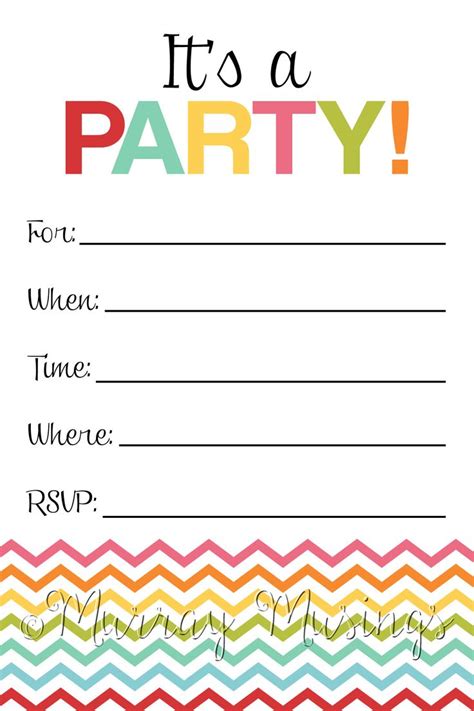 Blank Birthday Party Invitation Template