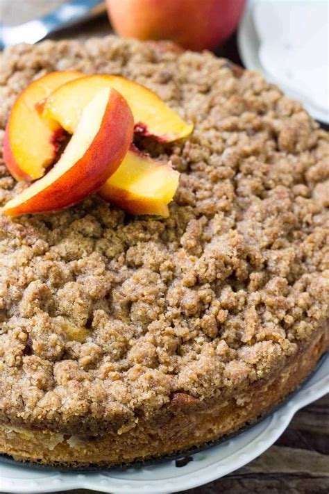Peach Coffee Cake With Streusel Topping Oh Sweet Basil