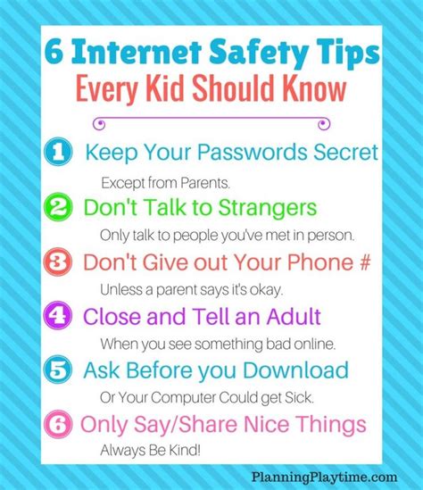 Safety Tips Every Kid Should Know Planning Playtime Internet Safety