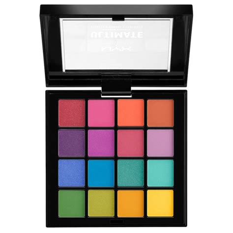 nyx prof makeup ultimate eye shadow palette brights