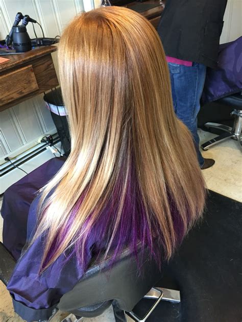 Blonde Hair With Purple Color Underneath Purple Blonde Hair Purple Underneath Hair Blonde