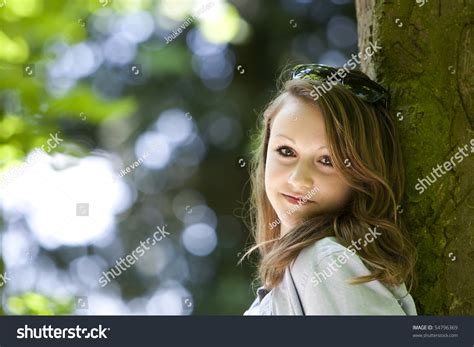 Portrait Young Girl Park Stock Photo 54796369 Shutterstock