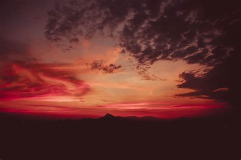 Wallpaper Sunset Mountains Clouds Sky 5184x3456 Goodfon