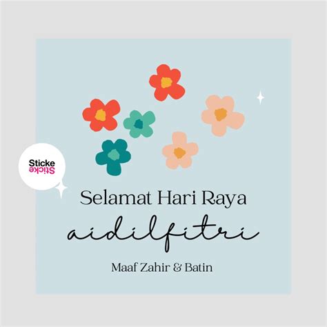 70pcs 5cm Sticker Hari Raya Aidilfitri Islamic Label Lebaran
