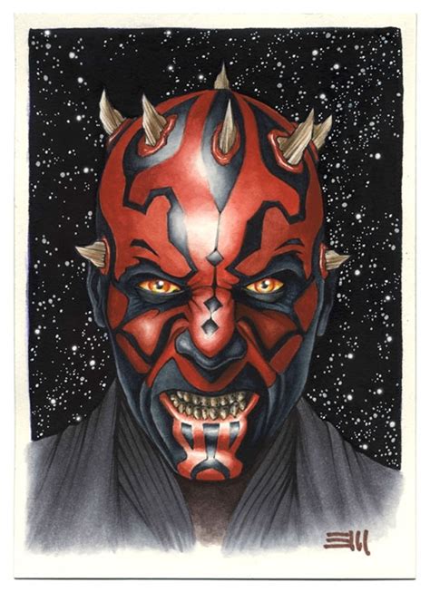 Darth Maul Portrait Commission In Erik Maells Star Wars Comic Art