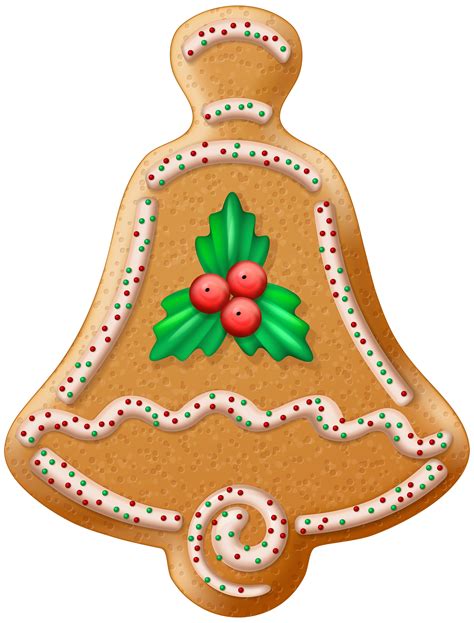 This clipart set includes 16 images which are illustrations of christmas cookies and gingerbread houses. Christmas Cookie Bell Transparent PNG Clip Art Image ...