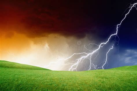 Green Hills Stormy Sky Stock Image Image Of Grass Landscape 31621675