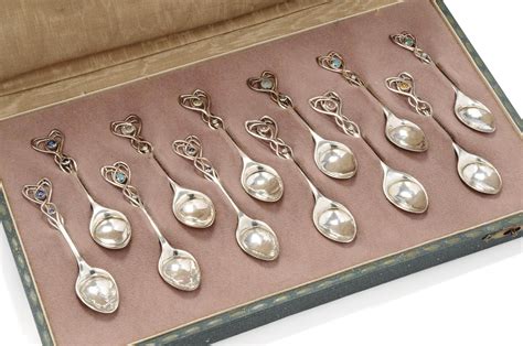 A Liberty And Co Boxed Set Of Silver Spoons 1899 Christies
