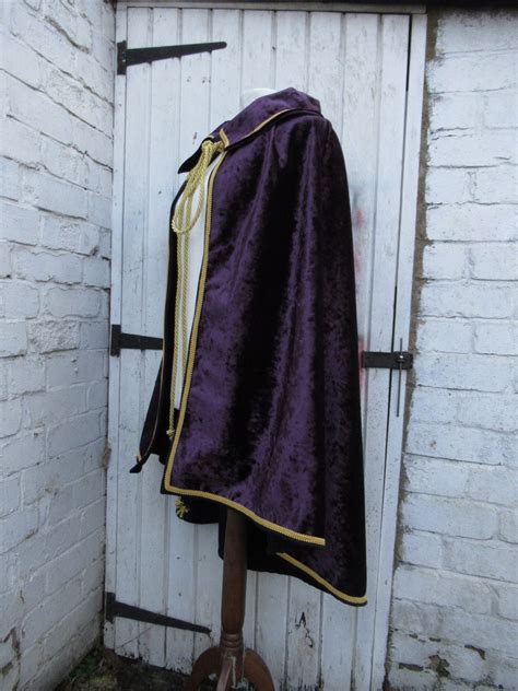 Medieval One Shoulder Cape With Collar Larp Cloak Etsy