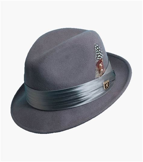 Ash Fedora Crushable Wool Felt Pinch Front Hat Mens Hats
