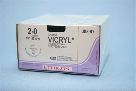 Ethicon Suture J839d 2 0 Vicryl Undyed 8 X 18 Ct 1 Taper Cr8 8