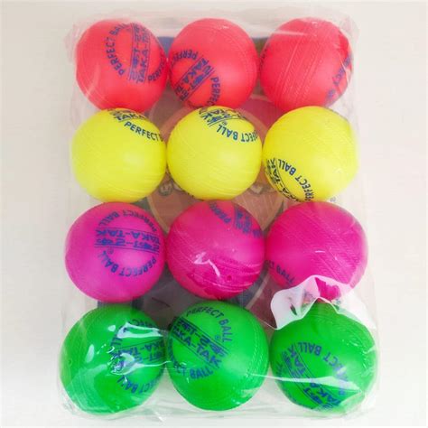 Nationaal Solid Plastic Cricket Balls Set Of 12 Multicolor With 64 Cm Diameter