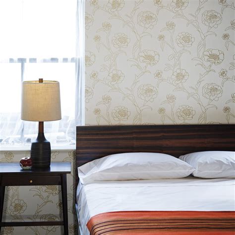 Floral removable wallpapers fit to every room. Tempaper Tempaper® Peonies Self-Adhesive, Removable Floral and Botanical Foiled Panel Wallpaper ...