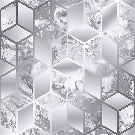Muriva Elixir Cube Silver Wallpaper From Wallpaper Co Online Uk