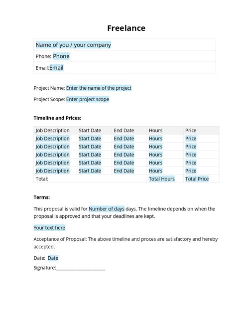 Freelance Project Proposal Template