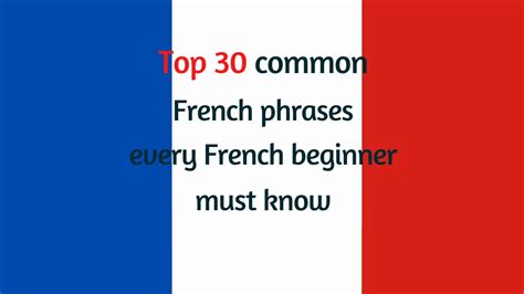 Top 30 common phrases every French beginner must know - YouTube