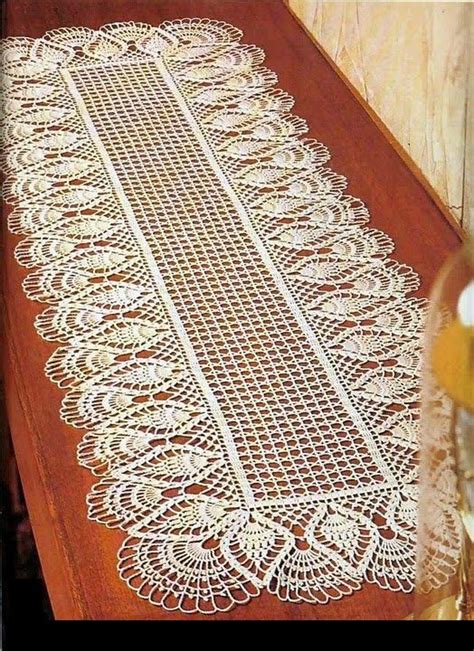 Crochet Doily Center Piece Table Runner Pattern Chart With