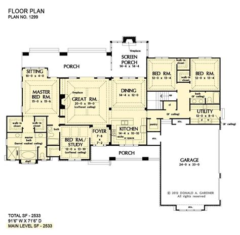 Single Story Ranch House Floor Plans One Story Ranch