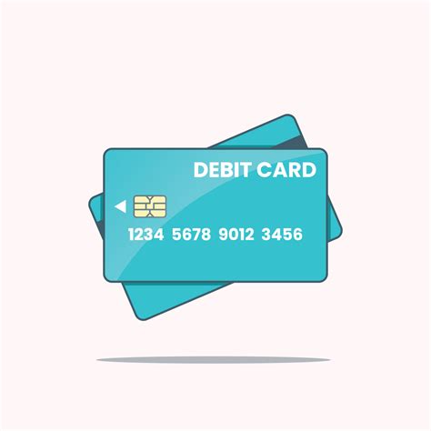 Blue Debit Card Vector Illustration Business Concept Financial