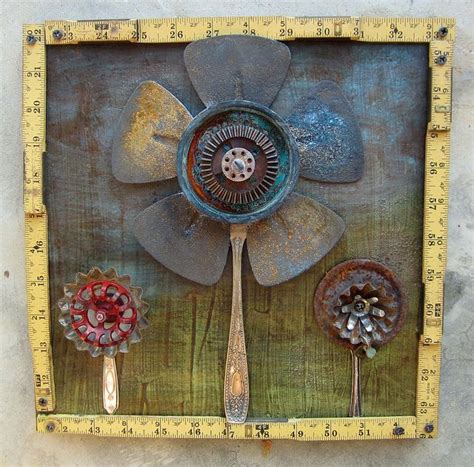 Found Object Everlasting Flower Assemblage Easy Art Projects