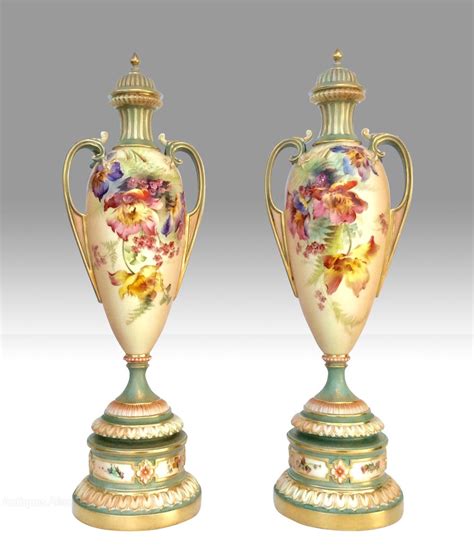 Antiques Atlas Pair Of Antique Blush Ivory Royal Worcester Vases