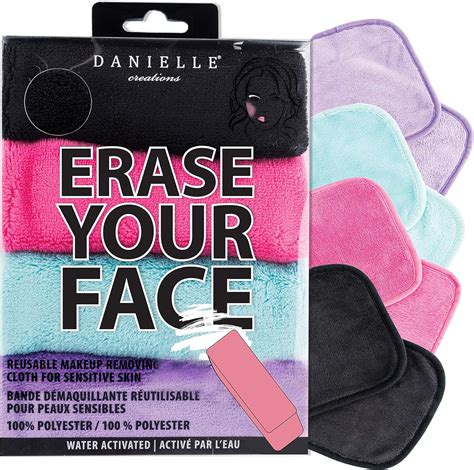 Erase Your Face By Danielle Reusable Makeup Removing Cloths 4 Pack Amazonca Beauty