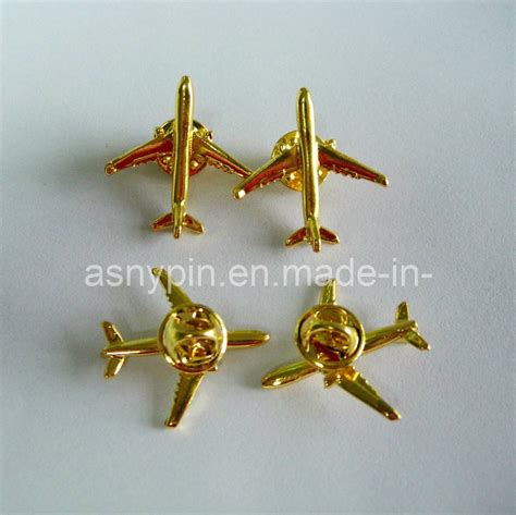 3d Aircraft Metal Badge Airplane Lapel Pin Custom China Aircraft