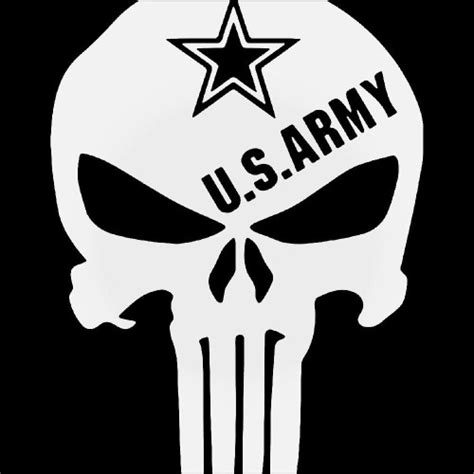 Punisher Skull Us Army Star 2 Vinyl Decal Sticker