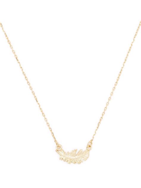 Alex Monroe 18kt Yellow Gold In Line Plume Necklace Farfetch