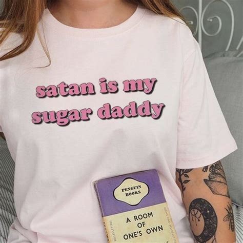satan is my sugar daddy t shirt aesthetic grunge clothing etsy