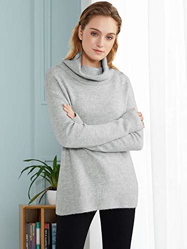 Buy Woolen Bloom Womens Loose Sweater Cowl Neck Oversized Pullover Tops