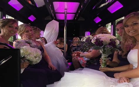 wedding party bus for your luxury wedding transportation varsity limousine service