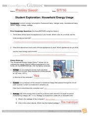 How do i get access to answer keys? HouseholdEnergySE (1) - Presley Sweet Name Date Student ...