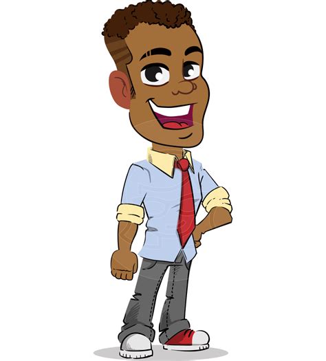Simple Style Cartoon Of An African American Guy 112 Illustrations
