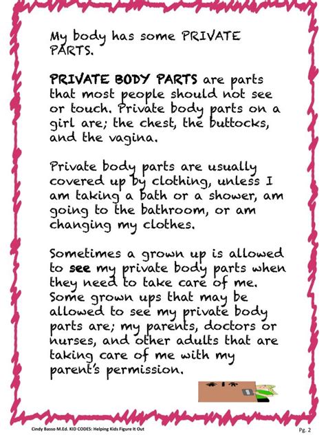 Social Story My Body Its Private And Not So Private Parts For Girls